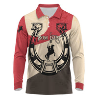 Isom Dart Legend Of The West Long Sleeve Polo Shirt Vintage Horseshoe Western