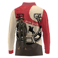 Isom Dart Legend Of The West Long Sleeve Polo Shirt Vintage Horseshoe Western