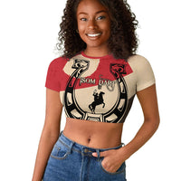 Isom Dart Legend Of The West Raglan Cropped T shirt Vintage Horseshoe Western