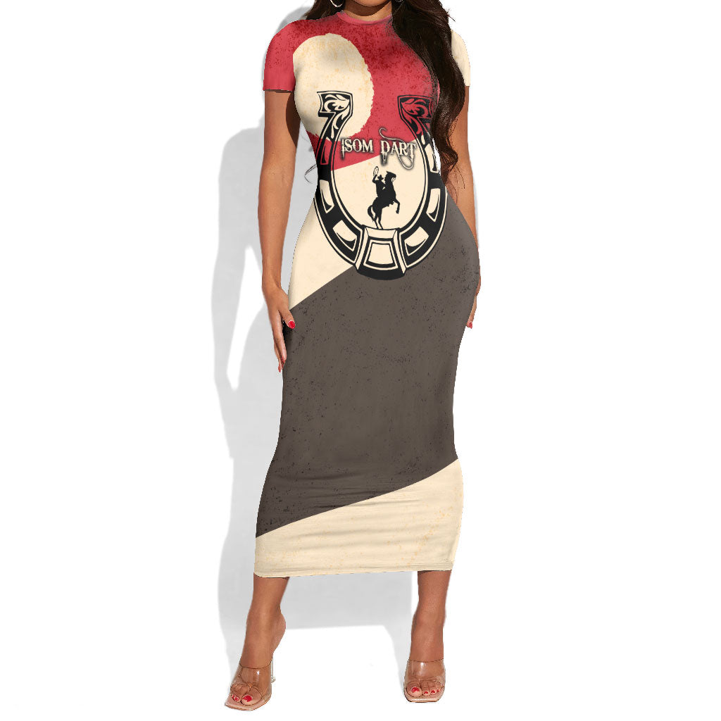 Isom Dart Legend Of The West Short Sleeve Bodycon Dress Vintage Horseshoe Western