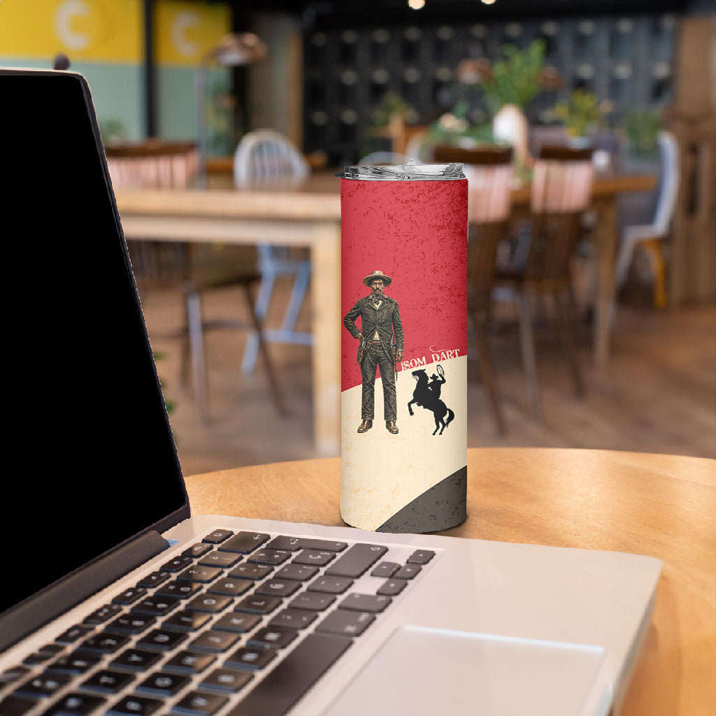 Isom Dart Legend Of The West Skinny Tumbler Vintage Horseshoe Western