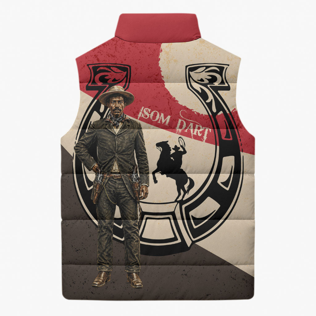 Isom Dart Legend Of The West Sleeveless Puffer Jacket Vintage Horseshoe Western