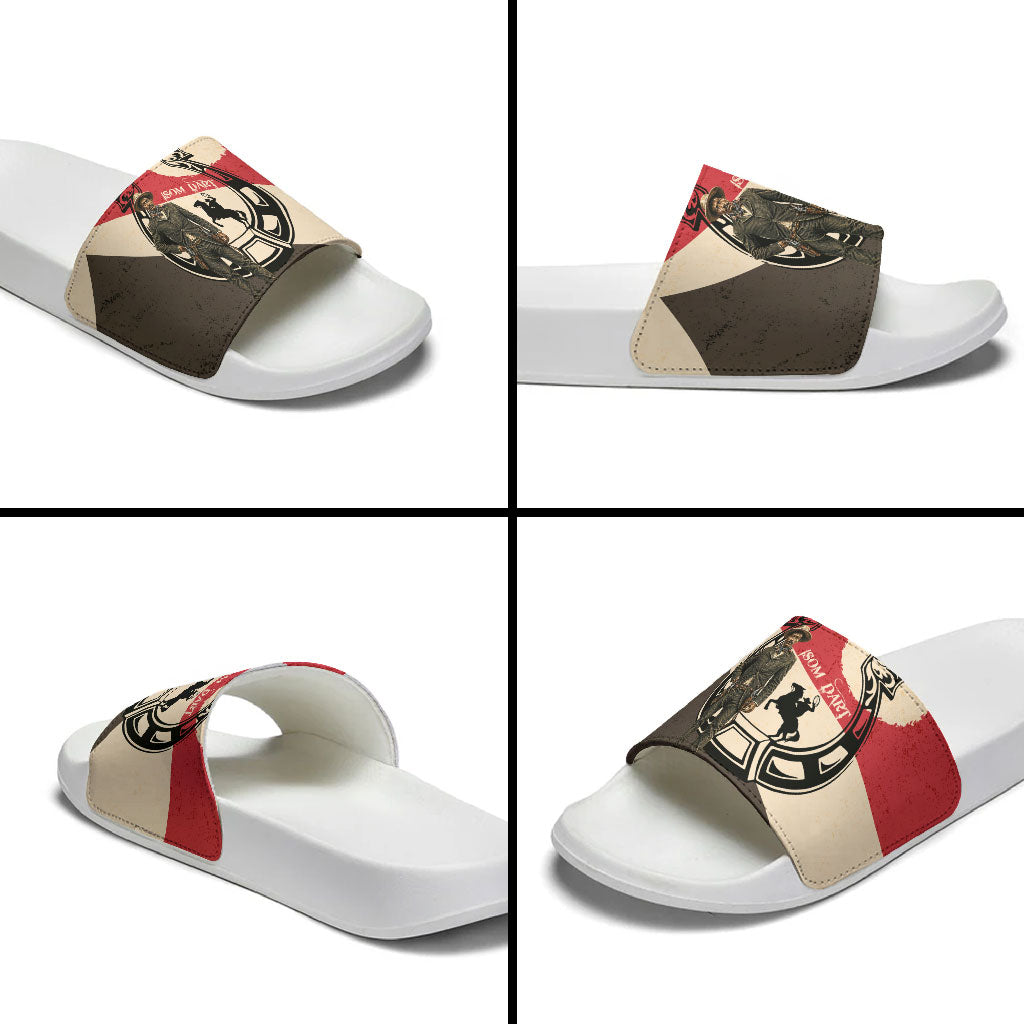 Isom Dart Legend Of The West Slide Sandals Vintage Horseshoe Western