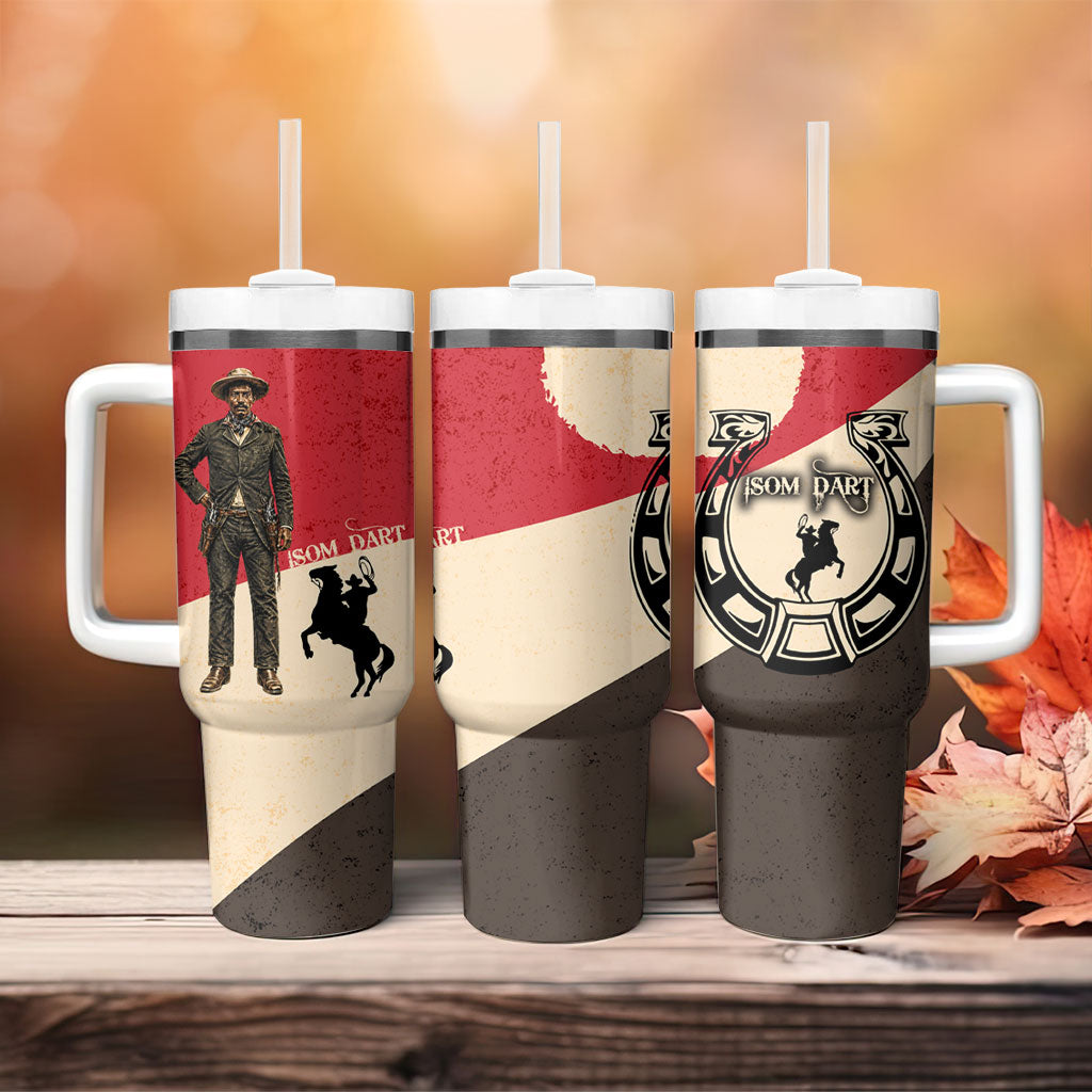 Isom Dart Legend Of The West Tumbler With Handle Vintage Horseshoe Western