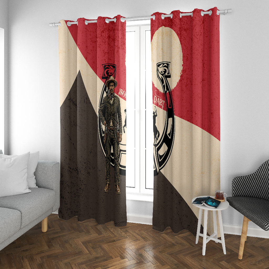 Isom Dart Legend Of The West Window Curtain Vintage Horseshoe Western