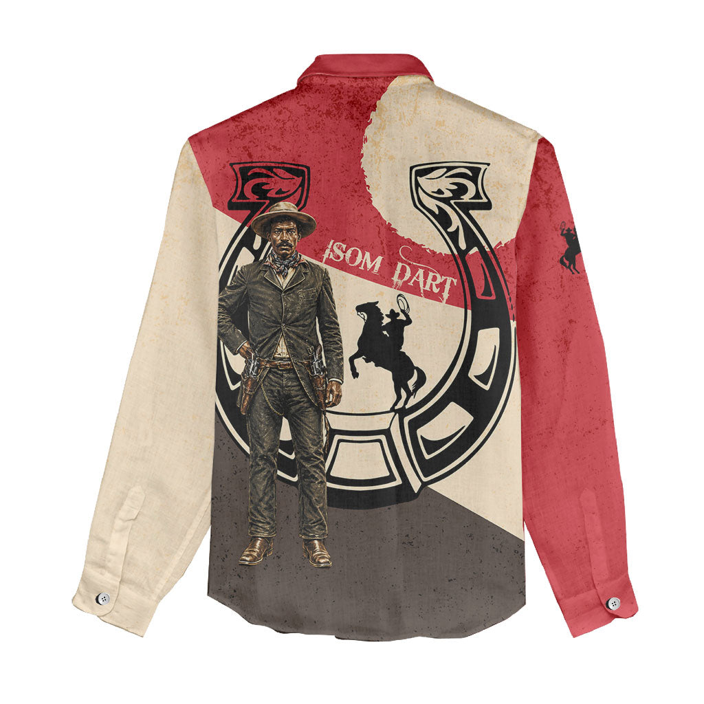 Isom Dart Legend Of The West Women Casual Shirt Vintage Horseshoe Western