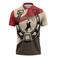 Isom Dart Legend Of The West Zipper Polo Shirt Vintage Horseshoe Western