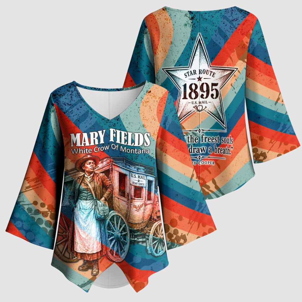 Mary Fields Stagecoach Kimono Sleeve Blouse Vintage Retro Grunge Aesthetic Wild West History