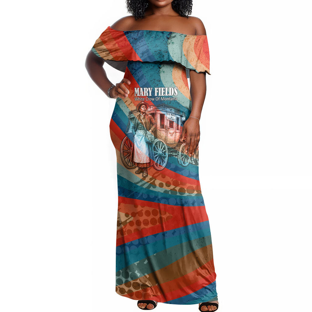 Mary Fields Stagecoach Off Shoulder Maxi Dress Vintage Retro Grunge Aesthetic Wild West History