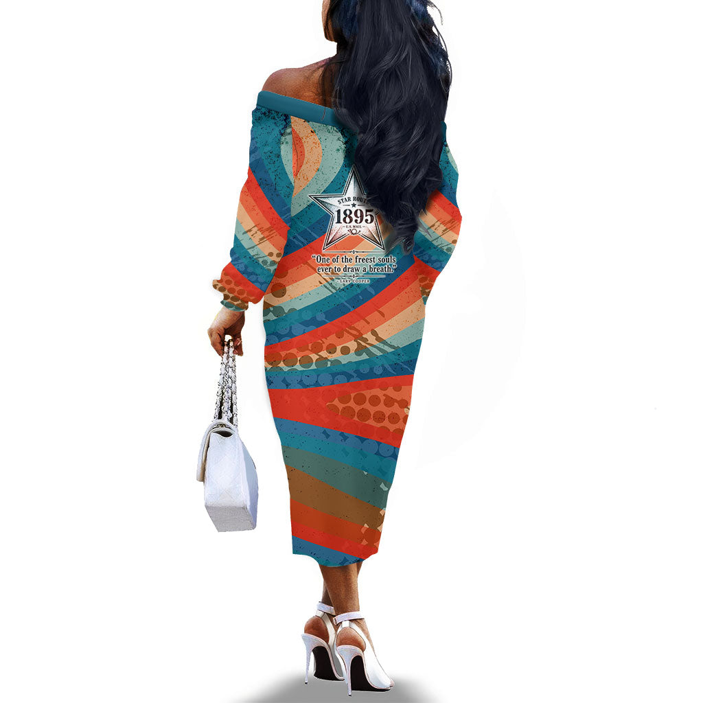 Mary Fields Stagecoach Off The Shoulder Long Sleeve Dress Vintage Retro Grunge Aesthetic Wild West History