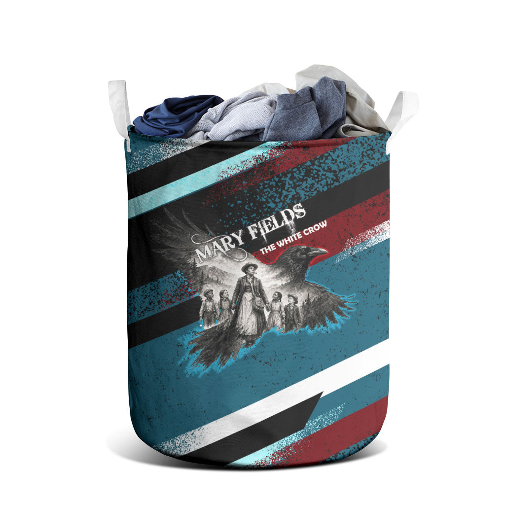 Mary Fields The White Crow Laundry Basket Vintage Grunge Wild West Portrait And Crow