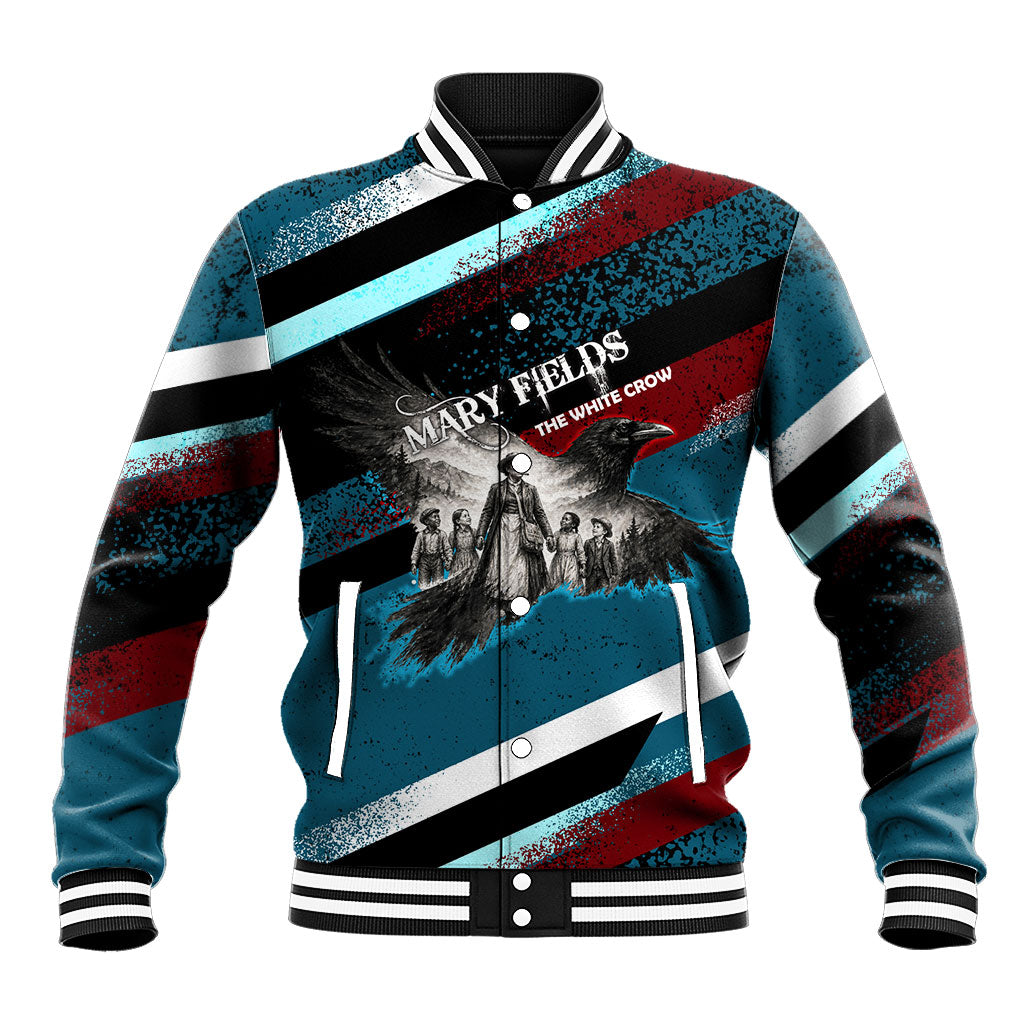 Mary Fields The White Crow Baseball Jacket Vintage Grunge Wild West Portrait And Crow