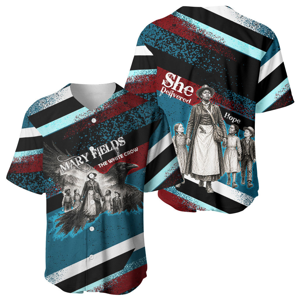 Mary Fields The White Crow Baseball Jersey Vintage Grunge Wild West Portrait And Crow