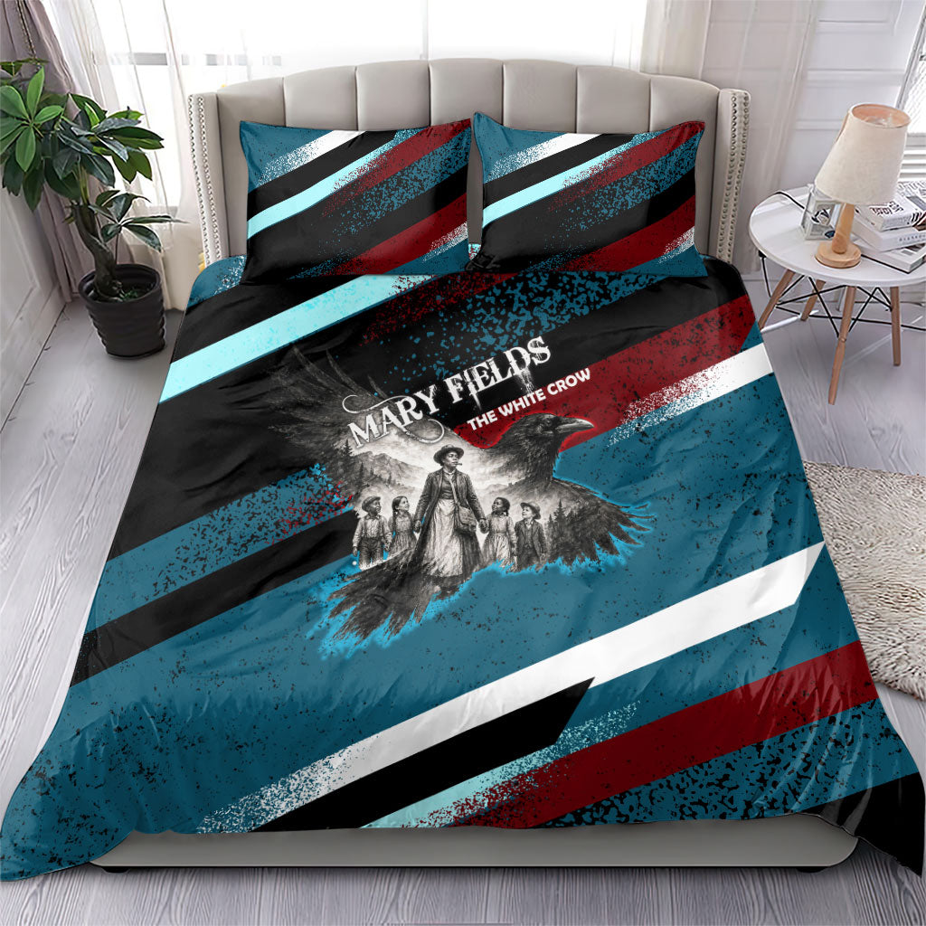 Mary Fields The White Crow Bedding Set Vintage Grunge Wild West Portrait And Crow