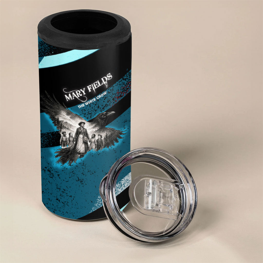 Mary Fields The White Crow 4 in 1 Can Cooler Tumbler Vintage Grunge Wild West Portrait And Crow