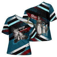 Mary Fields The White Crow Cross Shoulder Shirt Vintage Grunge Wild West Portrait And Crow