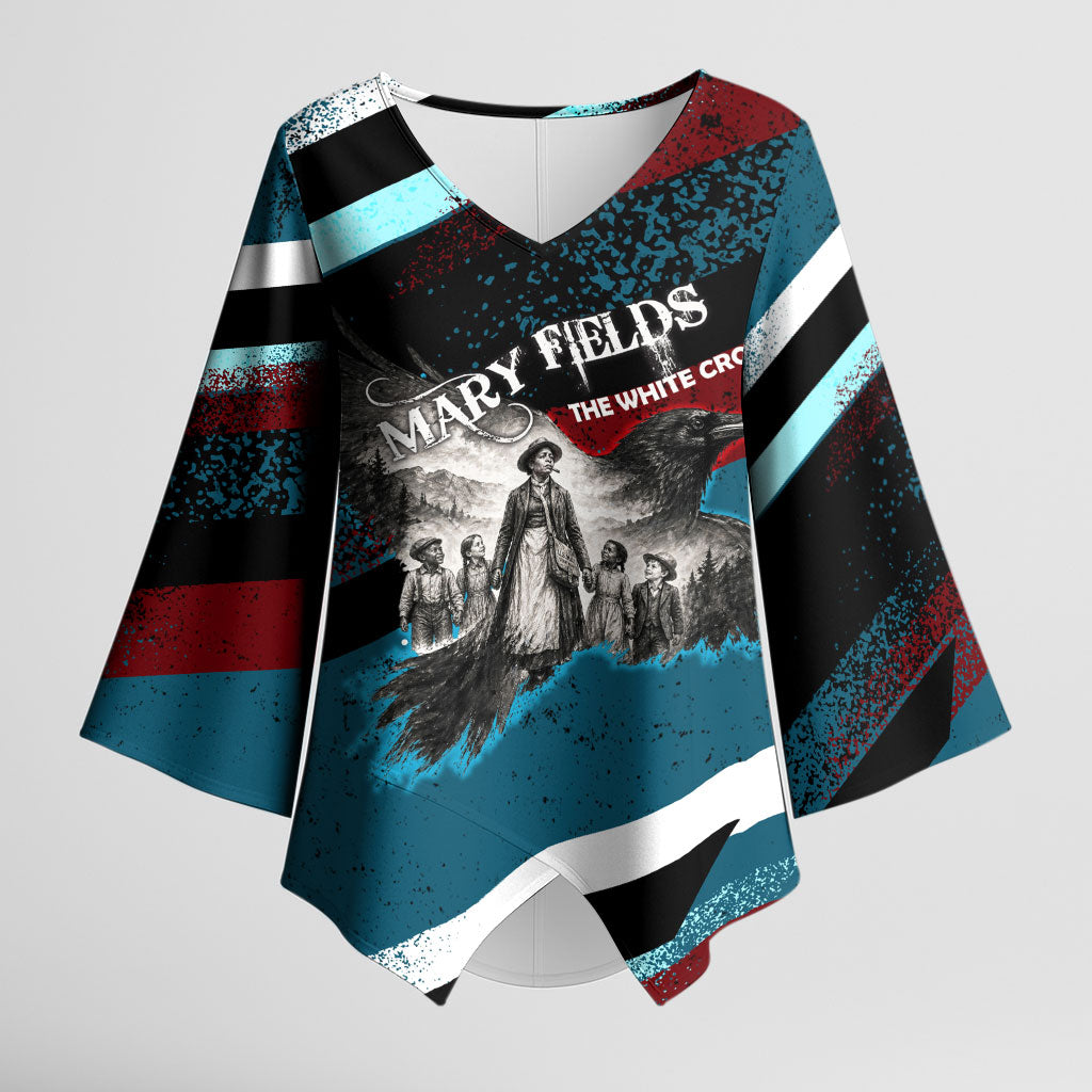 Mary Fields The White Crow Kimono Sleeve Blouse Vintage Grunge Wild West Portrait And Crow