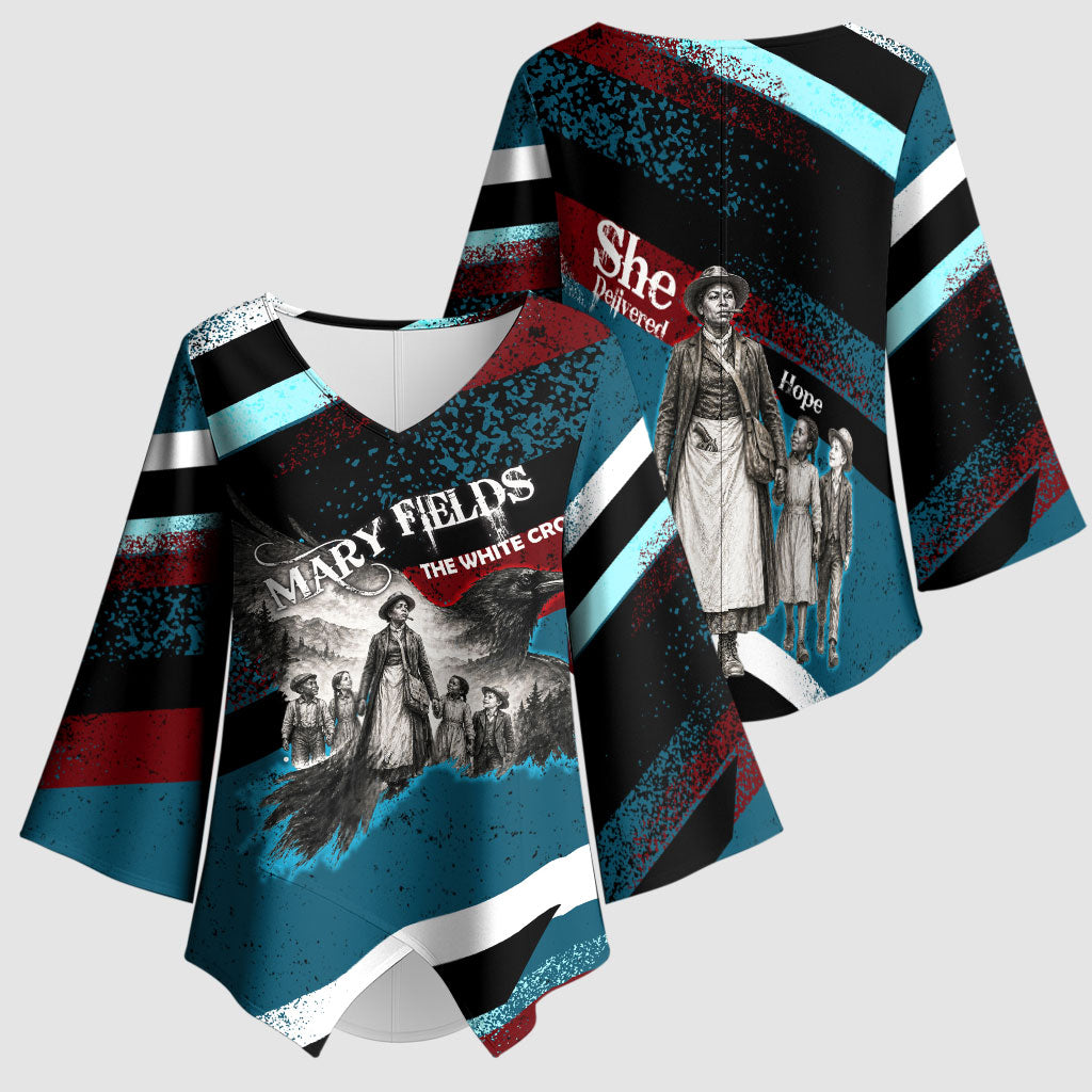 Mary Fields The White Crow Kimono Sleeve Blouse Vintage Grunge Wild West Portrait And Crow