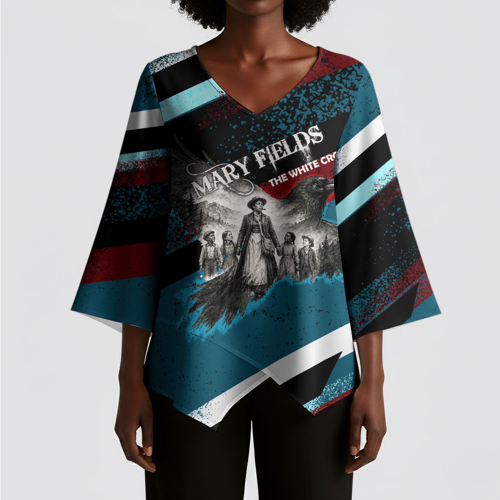 Mary Fields The White Crow Kimono Sleeve Blouse Vintage Grunge Wild West Portrait And Crow