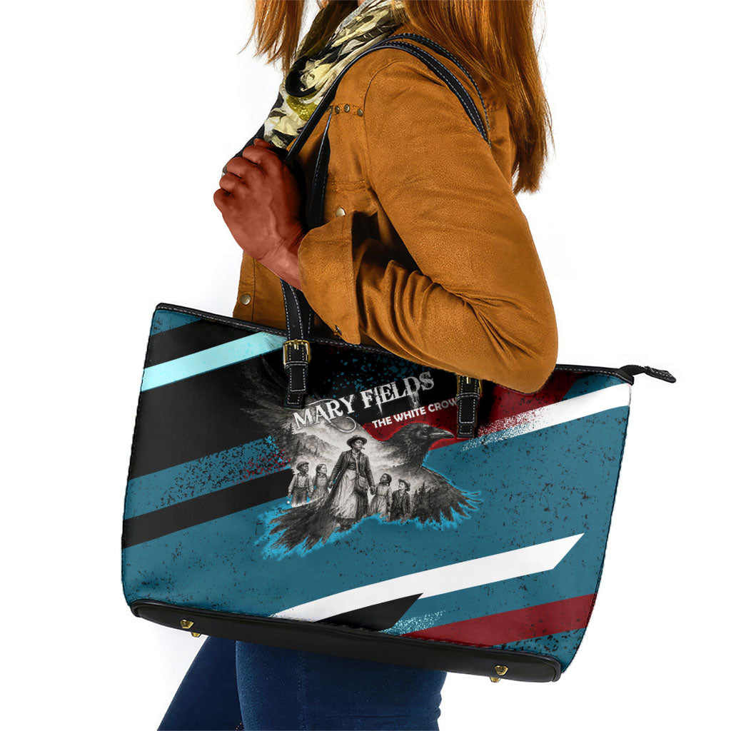 Mary Fields The White Crow Leather Tote Bag Vintage Grunge Wild West Portrait And Crow