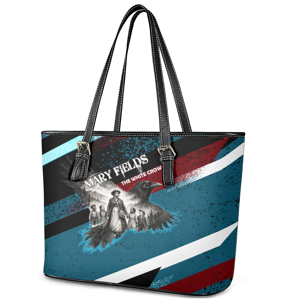 Mary Fields The White Crow Leather Tote Bag Vintage Grunge Wild West Portrait And Crow