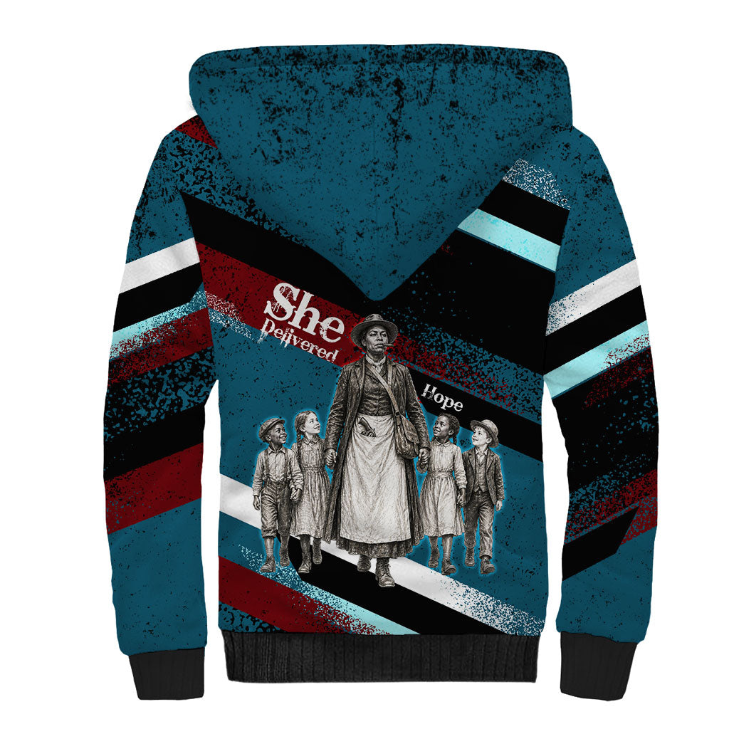 Mary Fields The White Crow Sherpa Hoodie Vintage Grunge Wild West Portrait And Crow