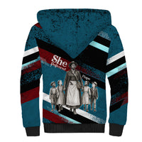 Mary Fields The White Crow Sherpa Hoodie Vintage Grunge Wild West Portrait And Crow