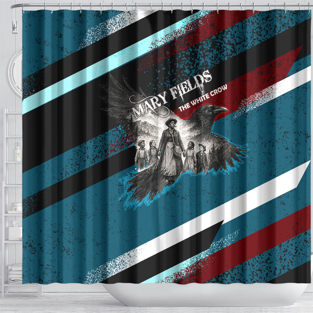 Mary Fields The White Crow Shower Curtain Vintage Grunge Wild West Portrait And Crow