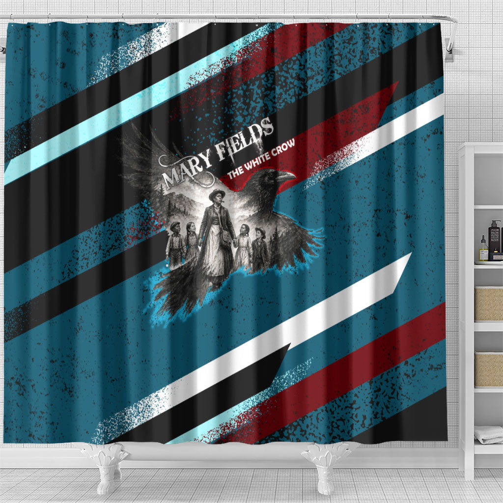 Mary Fields The White Crow Shower Curtain Vintage Grunge Wild West Portrait And Crow