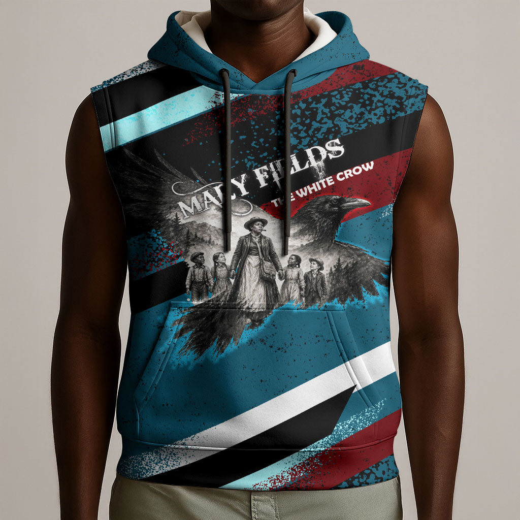 Mary Fields The White Crow Sleeveless Hoodie Vintage Grunge Wild West Portrait And Crow