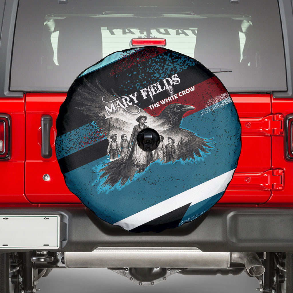 Mary Fields The White Crow Spare Tire Cover Vintage Grunge Wild West Portrait And Crow