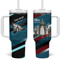 Mary Fields The White Crow Tumbler With Handle Vintage Grunge Wild West Portrait And Crow