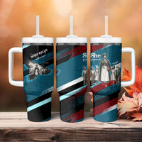 Mary Fields The White Crow Tumbler With Handle Vintage Grunge Wild West Portrait And Crow