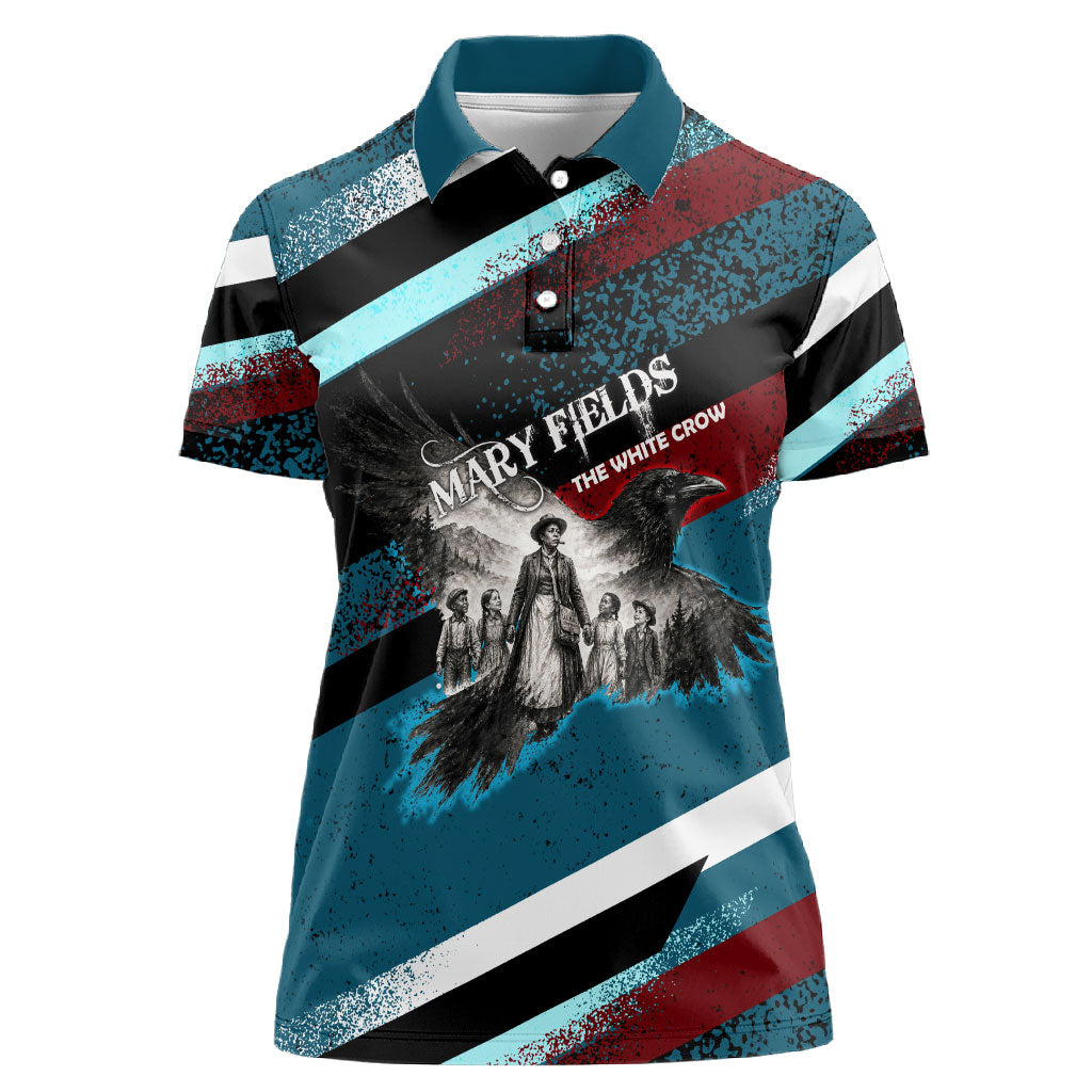 Mary Fields The White Crow Women Polo Shirt Vintage Grunge Wild West Portrait And Crow