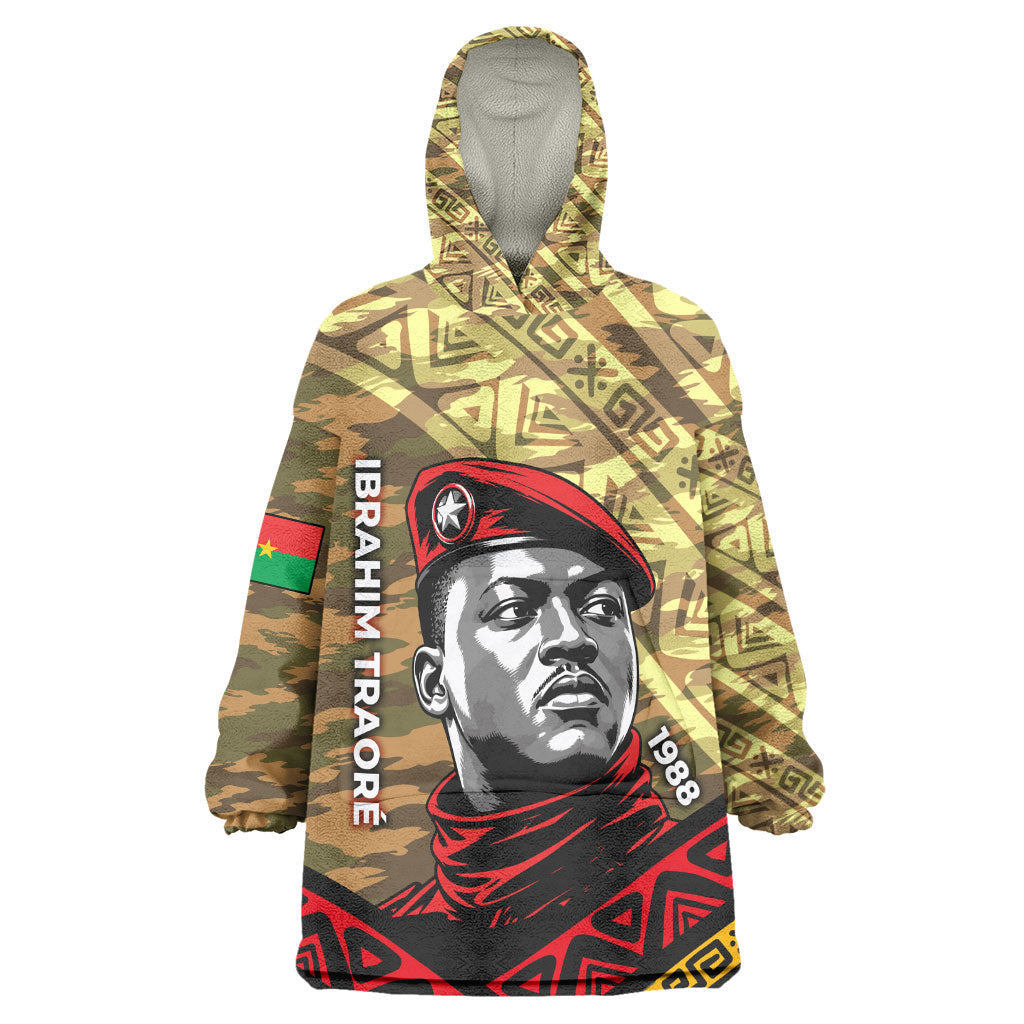 Ibrahim Traore Burkina Faso Kid Wearable Blanket Hoodie West African Revolutionary Art