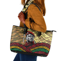 Ibrahim Traore Burkina Faso Leather Tote Bag West African Revolutionary Art