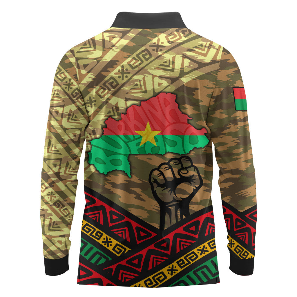 Ibrahim Traore Burkina Faso Long Sleeve Polo Shirt West African Revolutionary Art
