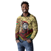 Ibrahim Traore Burkina Faso Long Sleeve Polo Shirt West African Revolutionary Art