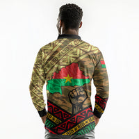 Ibrahim Traore Burkina Faso Long Sleeve Polo Shirt West African Revolutionary Art