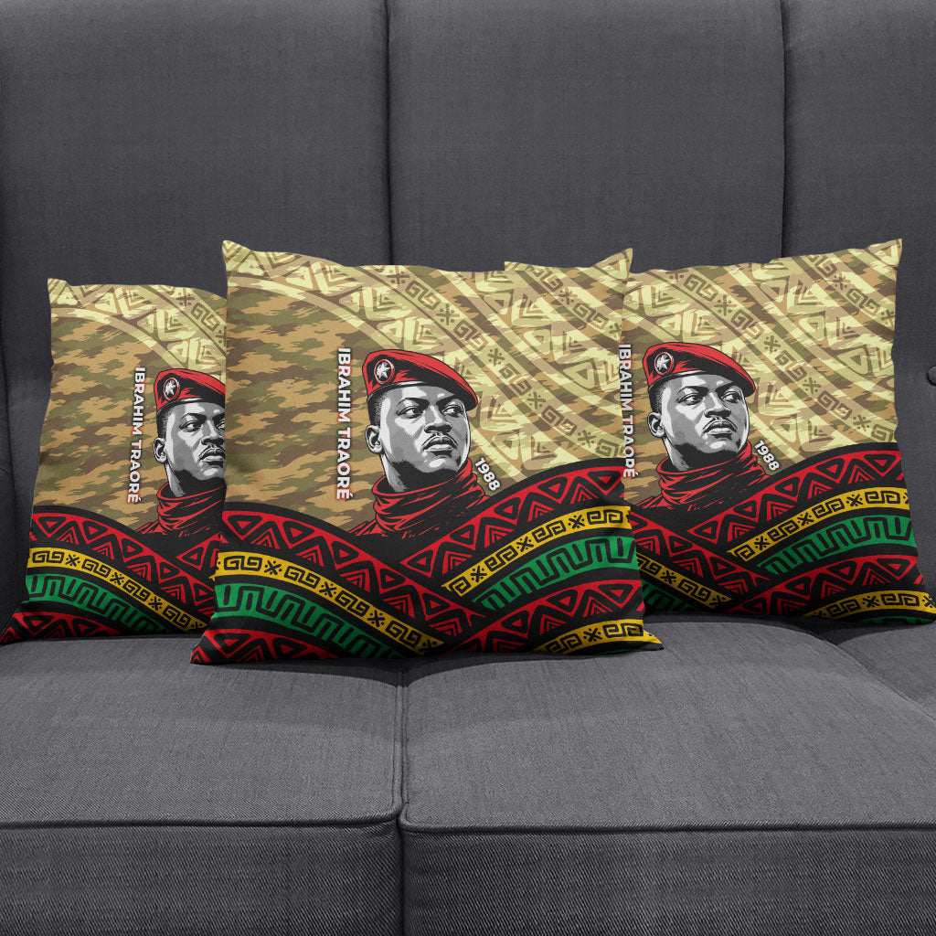 Ibrahim Traore Burkina Faso Pillow Cover West African Revolutionary Art