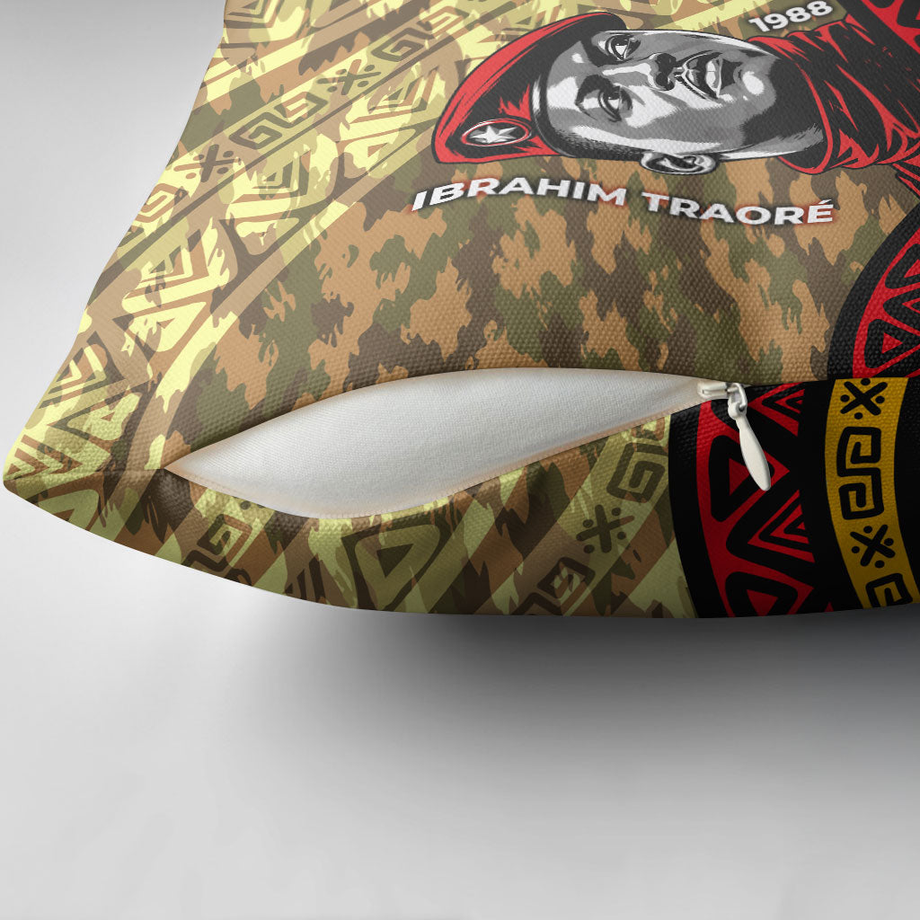 Ibrahim Traore Burkina Faso Pillow Cover West African Revolutionary Art