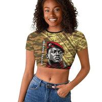 Ibrahim Traore Burkina Faso Raglan Cropped T shirt West African Revolutionary Art