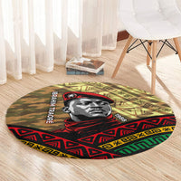 Ibrahim Traore Burkina Faso Round Carpet West African Revolutionary Art