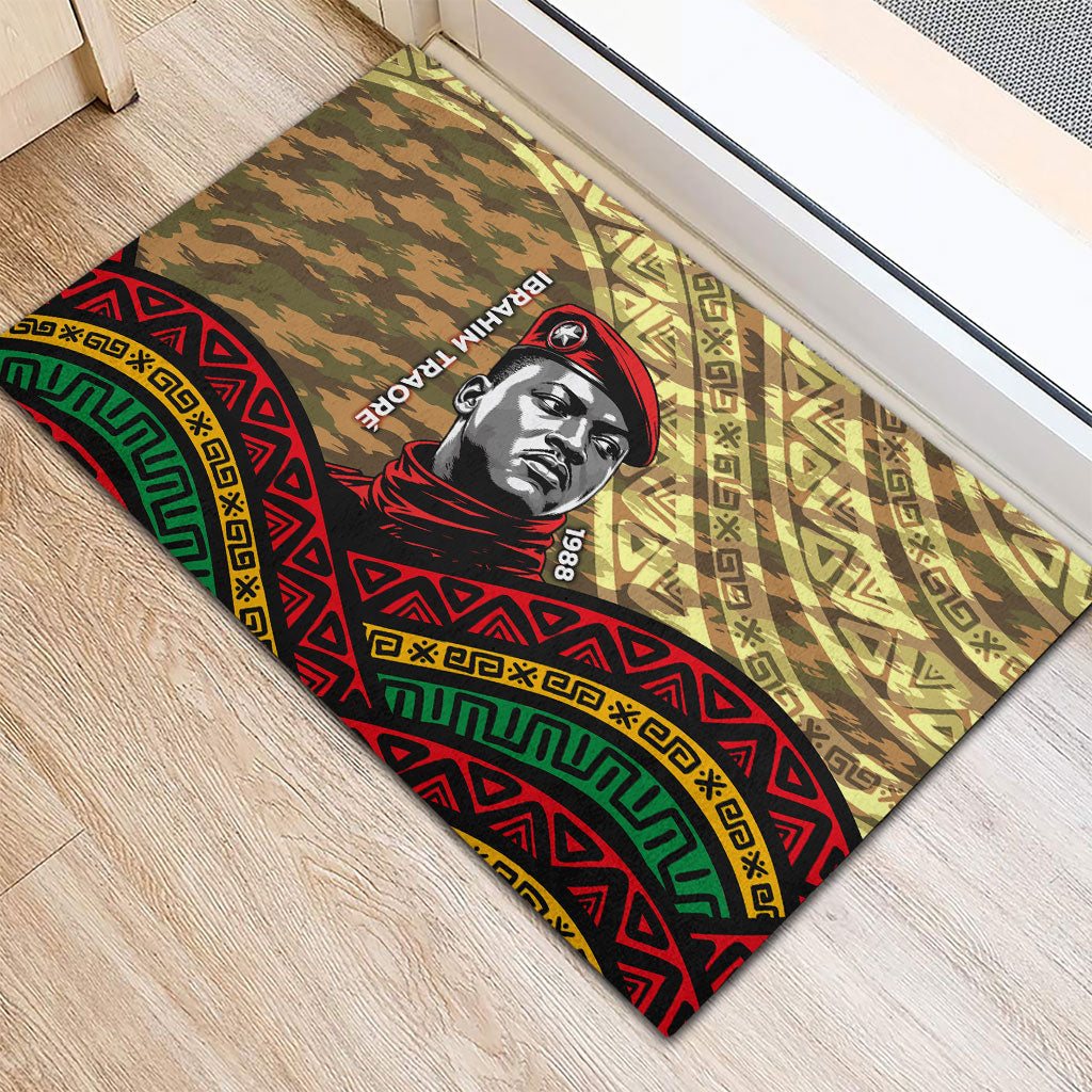 Ibrahim Traore Burkina Faso Rubber Doormat West African Revolutionary Art