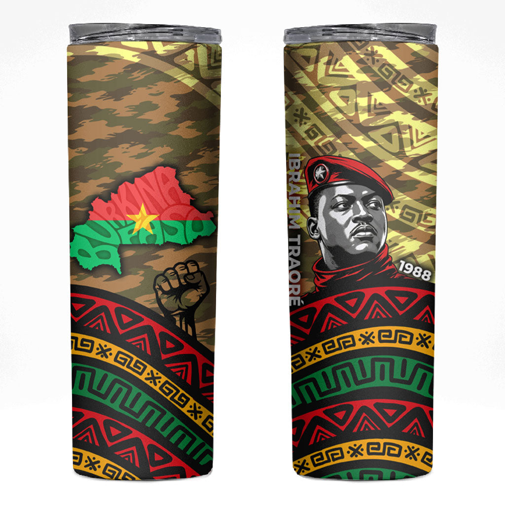 Ibrahim Traore Burkina Faso Skinny Tumbler West African Revolutionary Art