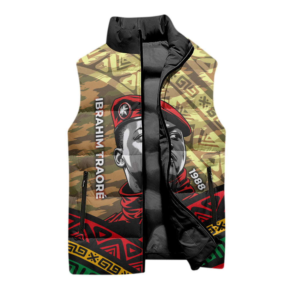 Ibrahim Traore Burkina Faso Sleeveless Puffer Jacket West African Revolutionary Art