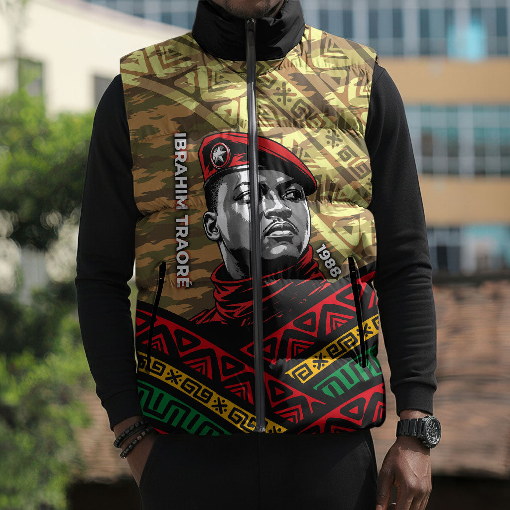 Ibrahim Traore Burkina Faso Sleeveless Puffer Jacket West African Revolutionary Art