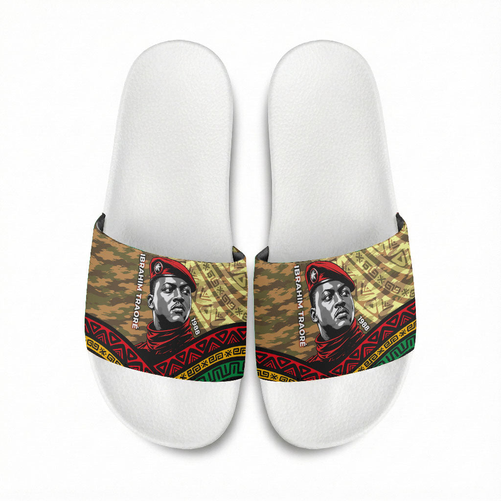 Ibrahim Traore Burkina Faso Slide Sandals West African Revolutionary Art