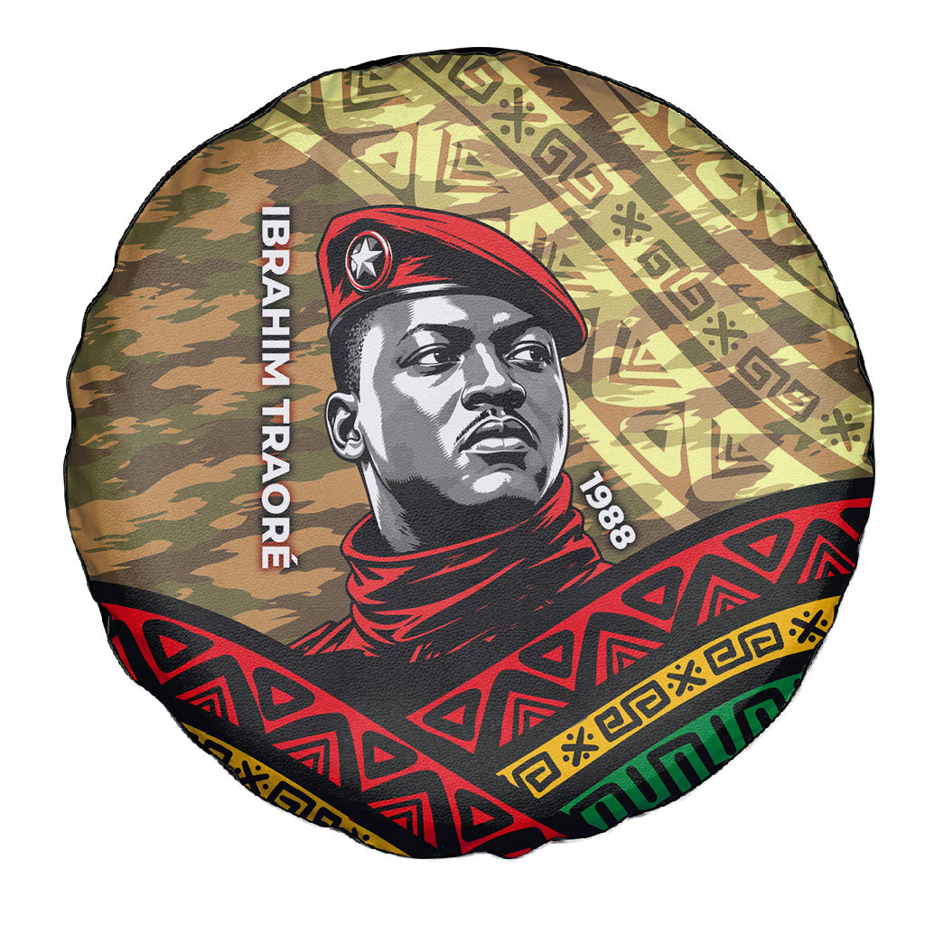 Ibrahim Traore Burkina Faso Spare Tire Cover West African Revolutionary Art