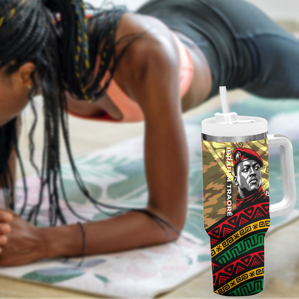 Ibrahim Traore Burkina Faso Tumbler With Handle West African Revolutionary Art